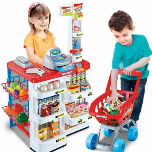 Home Supermarket kit for kids, super market set toy with shopping